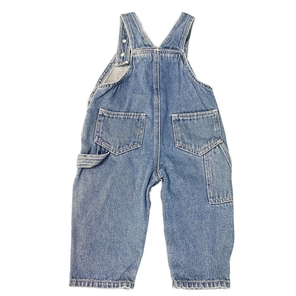 VTG Carter’s Sailboat Ahoy Embroidered Denim Overall Bibs Size 9 Months
